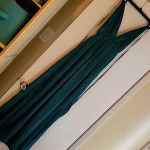 Long green flow dress